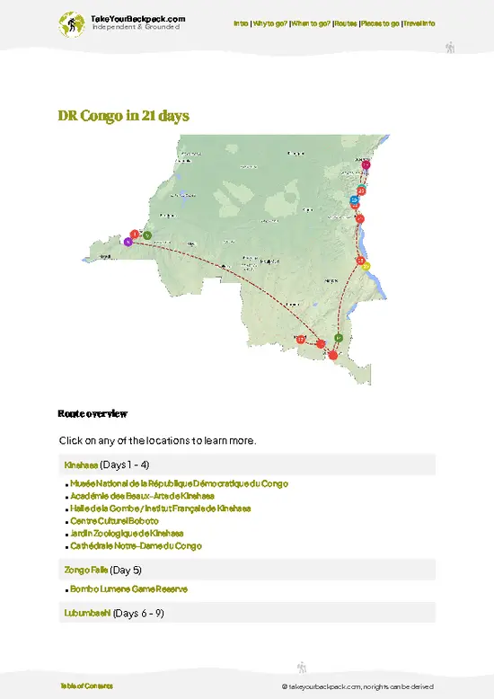 example page 4 from our offline Travel Guide for Democratic Republic of the Congo